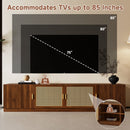 TV Stand, Media Console With Adjustable Shelves - Walnut by HouseOfZazla