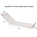 2PCS Set Outdoor Lounge Chair Cushion Replacement Patio Funiture Seat Cushion Chaise Lounge Cushion-Beige