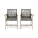 Outdoor Dining Chair Acacia Wood Frame (Set of 2)