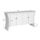 Refined Industrial 4 Door Credenza With Arc Legs & Clasps by Unique Piece Furniture