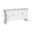 Refined Industrial 4 Door Credenza With Arc Legs & Clasps by Unique Piece Furniture