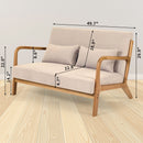 Leisure Chair With Solid Wood Armrest And Feet, Mid-Century Modern Accent Sofa, 2 Seat by Unique Piece Furniture