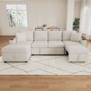 Sectional Sofa Convertible Pull-Out Bed With Storage Ottoman & USB Ports by Unique Piece Furniture