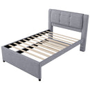 Upholstery Platform Bed With Trundle, Trundle Can Be Flat Or Erected by HouseOfZazla