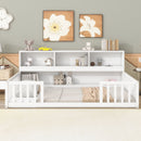 Floor Bed With Bedside Bookcase, Shelves, Guardrails by HouseOfZazla