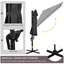 8FT Cantilever Patio Umbrella, Square Outdoor Offset Umbrella with 360 Rotation, Aluminum Hanging Umbrella with 3-Position Tilt, Crank & Cross Base for Garden, Dark Gray