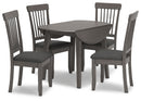 Shullden - Round Drm Drop Leaf Table - Gray