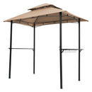 Outdoor Grill Gazebo With Double Tier Soft Top Canopy, Steel Frame, Bar Counters & Hook by HouseOfZazla