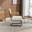 Accent Chair - Modern Industrial Slant Armchair with Metal Frame - Premium High Density Soft Single chair for Living Room Bedroom