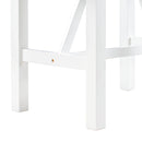 3-Piece Wood Counter Height Drop Leaf Dining Table Set with 2 Upholstered Dining Chairs for Small Place, White+Gray