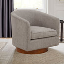 Miramar - Swivel Barrel Chair With Wooden Base by HouseOfZazla