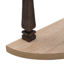 48 inch Long Semi Circle Demilune Sofa Table for Small Hallway Entryway Space, Wooden Half Moon Sturdy Console Tables, Grey&Natural Colour