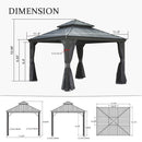 12'x12' Hardtop Gazebo Canopy with Galvanized Steel Double Roof by HouseOfZazla