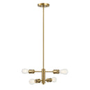 Trellis - 4 Lights Modern Gold Chandelier Vintage Pendant Fixture For Living Room - Clear / Gold by HouseOfZazla