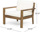 Outdoor Acacia Wood Club Chairs with Cushions by HouseOfZazla