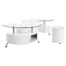 Buckley 3-piece Coffee Table and Stools Set White High Gloss