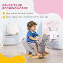 Qaba - Baby Rocking Horse Elephant Rocking Chair Toddler Rocker Toy With Sound Wooden Base Seat Safety Belt For 1.5-3 Year Old - Gray by HouseOfZazla