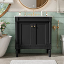 30" Luxurious Bathroom Vanity Cabinet with Ceramic Sink Basin