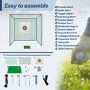 Golf Practice Net Cage With Metal Frame Hitting Net Kit Indoor Outdoor - Black by HouseOfZazla