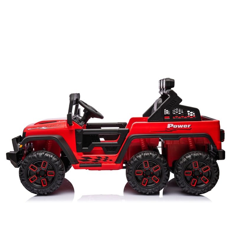 24V Ride On Large PickUp Truck car for Kids,ride On 4WD Toys with Remote Control,Parents Can Assist in Driving,Bluetooth music version,Pickup truck design with spacious storage in the rear.
