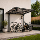 8x8FT Outdoor Carport with Galvanized Steel Frame and Sloped PC Roof by HouseOfZazla