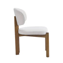 Beige Upholstered Mid-Century Dining Chair