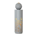 34.25'H Light Gray Metal Cutout Outdoor Water Fountain with LED Lights by HouseOfZazla