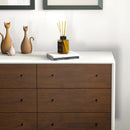 Dresser 6 Drawer - Dark Brown / White by HouseOfZazla