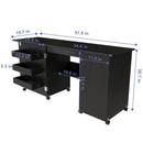 57.5" Foldable Sewing Machine Table with Storage & Casters