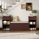 Entryway Storage Bench With Cushion, Drawers & Open Shelves by HouseOfZazla