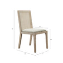 Dining Chair With Synthetic Cane Back And Upholstered Seat (Set of 2) - Natural by HouseOfZazla