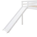 Full Loft Bed With Slide, Multifunctional Design - White by HouseOfZazla