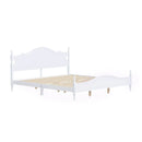 King Bed Frame with Headboard, Retro Style Wooden Platform Bed by HouseOfZazla