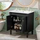 30" Luxurious Bathroom Vanity Cabinet with Ceramic Sink Basin
