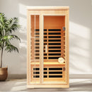 Deluxe Version Plus 1 Person Far Infrared Hemlock Sauna Room With LED Colour Lights - Natural by HouseOfZazla
