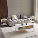 40.16" Rattan Coffee Table, Sliding Door For Storage, Metal Legs, Modern Table For Living Room by Unique Piece Furniture