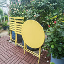 3 Piece Patio Bistro Set Of Foldable Round Table And Chairs by Unique Piece Furniture