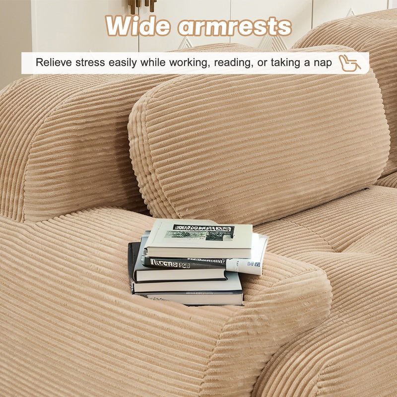 Three-Seat Modular Sofa With 3 Ottomans – Camel, photo 8 of 10