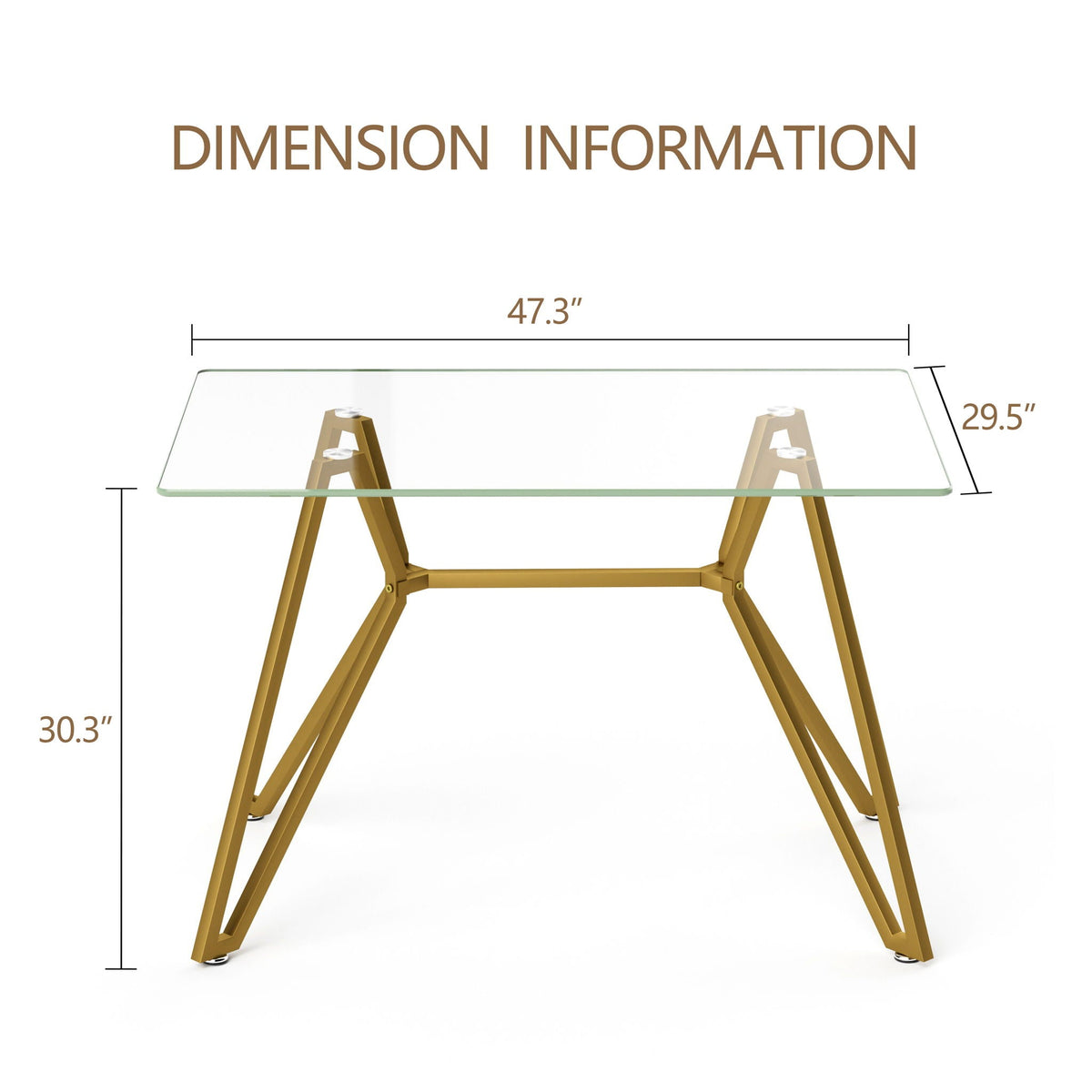 Modern Glass Dining Table With Metal Legs, photo 5 of 8