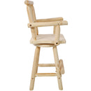 Rustic Bar Stool, Fir Wood Construction, Wide Armrest by HouseOfZazla