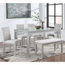 Dining Table Set With Crystal Decoration And Upholstered Chairs by Unique Piece Furniture