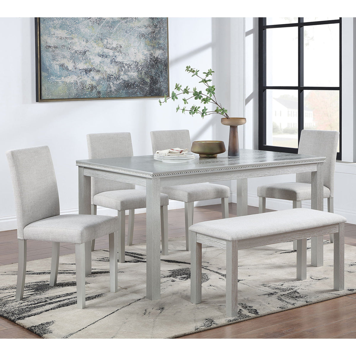 Dining Table Set With Crystal Decoration And Upholstered Chairs, photo 21 of 24