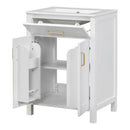Modern Bathroom Vanity With Ceramic Sink, Soft-Close Doors, Flip Drawer, U-Shaped Shelves, Elegant Storage Solution by HouseOfZazla