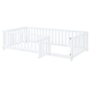Daybed With Fence Guardrails And 2 Drawers, Split Into Independent Floor Bed & Daybed by HouseOfZazla