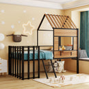 Loft Bed With Roof, Window, Guardrail, Ladder by Unique Piece Furniture