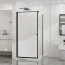 Corner Shower Enclosure, Frameless Pivot Door - Matte Black by HouseOfZazla