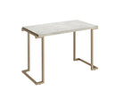 Boice II - Faux Marble Top Sofa Table - White / Champagne by HouseOfZazla