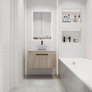 30" Modern Design Float Bathroom Vanity With Ceramic Basin Set, Wall Mounted White Oak Vanity With Soft Close Door, KD-PackingD-Packing Pieces