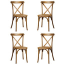 4-Pack Resin X-Back Chair, Natural