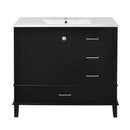 Bathroom Vanity, Modern Bathroom Cabinet With Sink Combo Set, Bathroom Storage Cabinet With A Soft Closing Door And 3 Drawers, Solid Wood Frame by Unique Piece Furniture